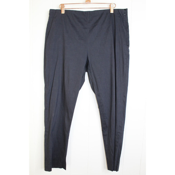 Theory Treeca Eco Crunch Wash Cropped Pants in Navy Size 10 - Picture 1 of 9